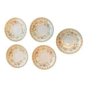 5 Vintage Noritake Floral Porcelain Fruit, Bowls Gold Trim Collectible Tableware